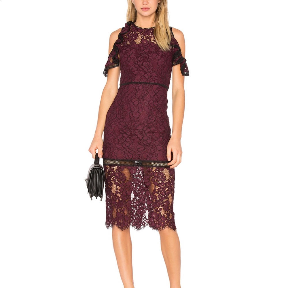 Alexis Ruffle Cold Shoulder Dress